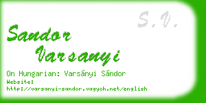 sandor varsanyi business card